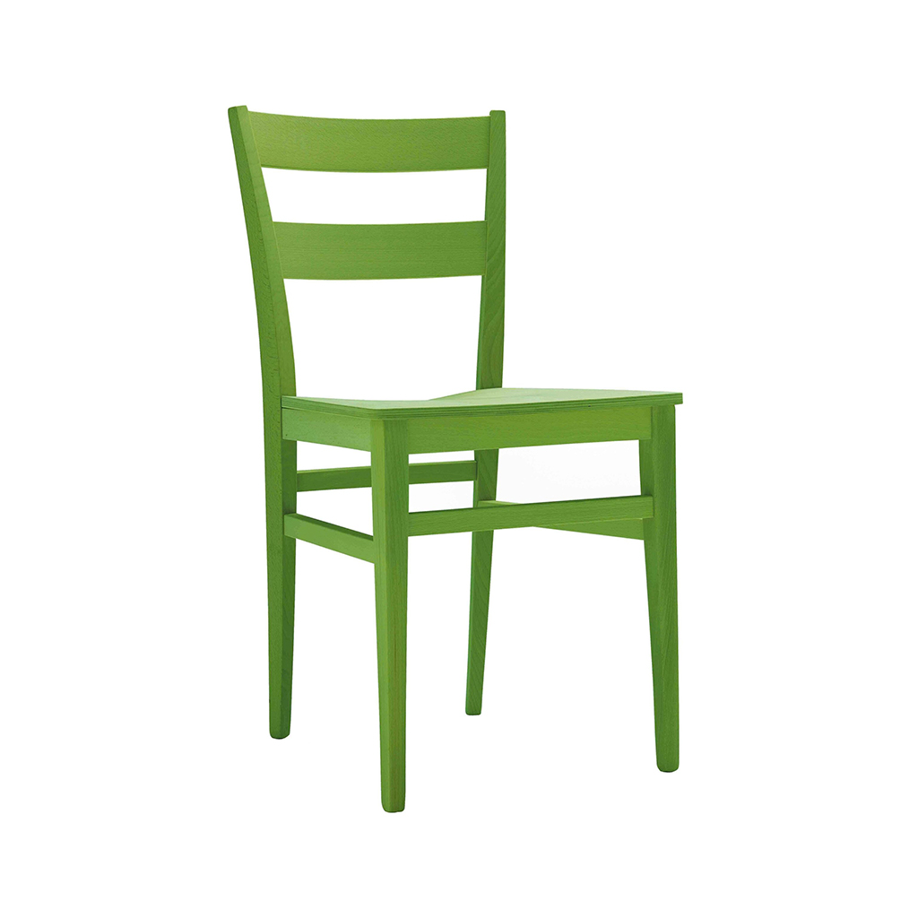 Sedia in legno moderna e sedile disponibile in vari materiali e finiture