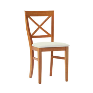 Sedia moderna in legno e schienale con X