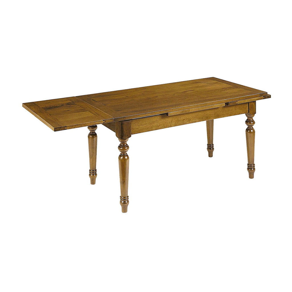Tavolo allungabile in legno con gambe tornite